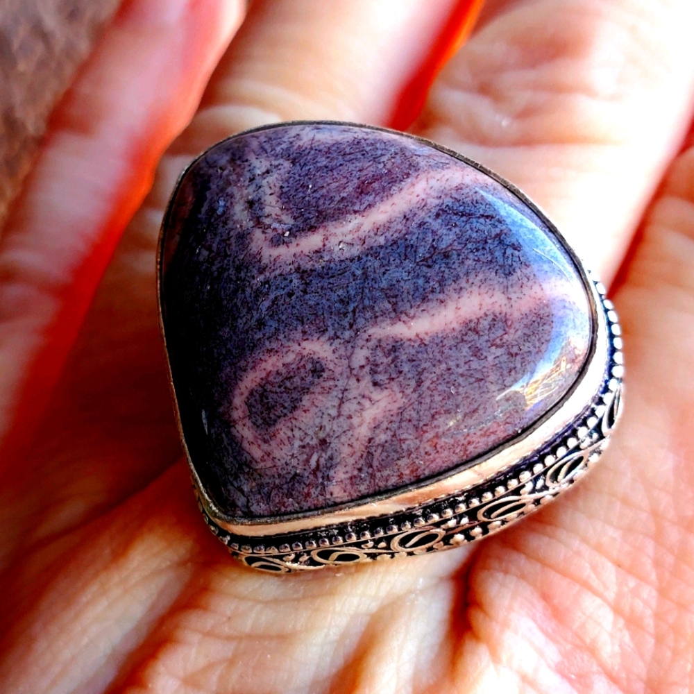 New Mookaite Jasper 925 Silver Ring.